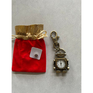 Vintage Women's Bronze Robot Keychain Watch